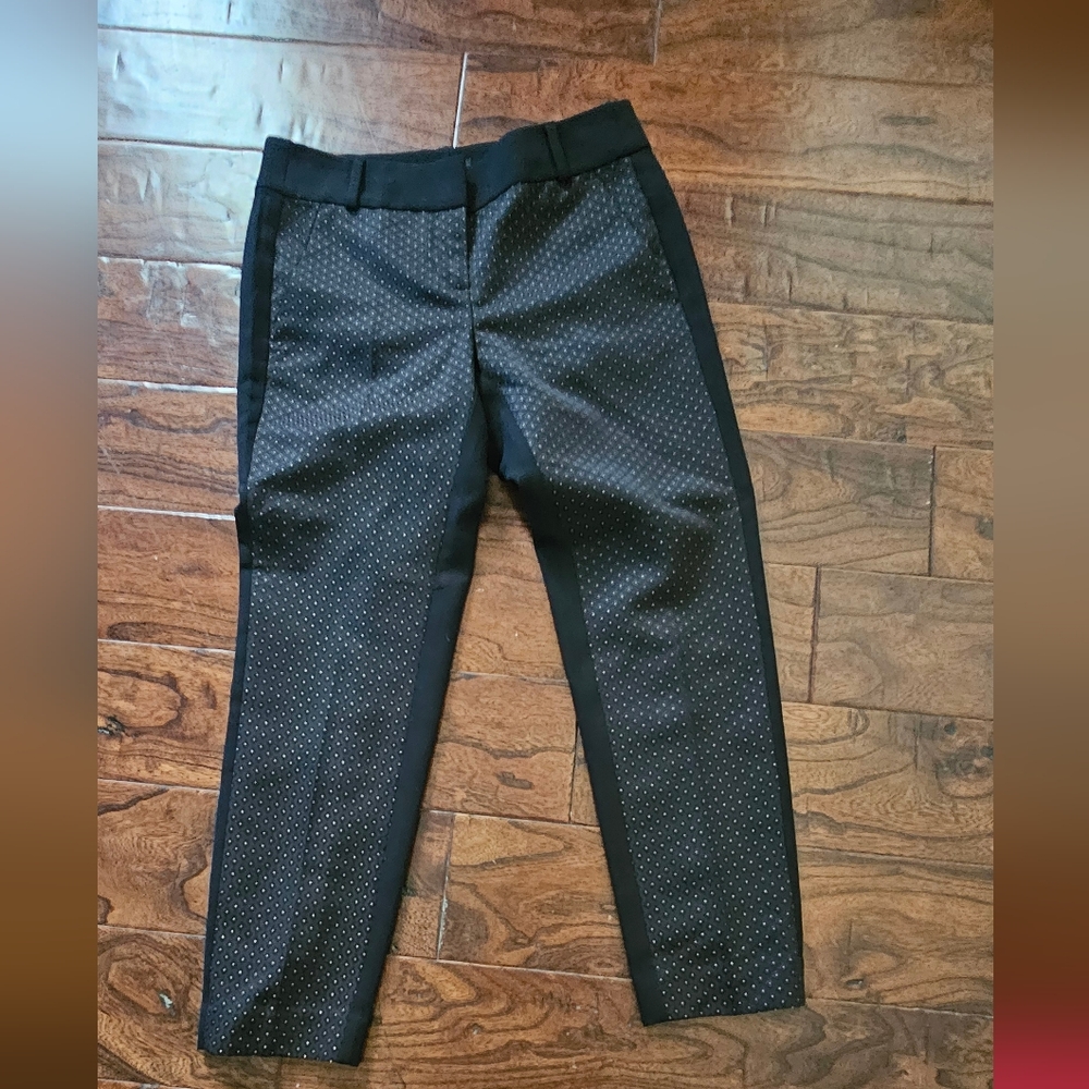 LOFT Black and White Patterned Trousers